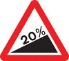 Steep hill upwards ahead (20%)