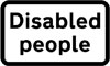 Disabled pedestrians likely to cross road ahead