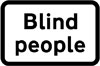 Blind pedestrians likely to cross road ahead
