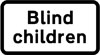 Blind children likely to cross road ahead
