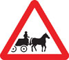 Horse drawn vehicles likely to be in road ahead