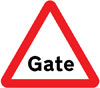 Gate warning sign