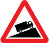 Slow moving vehicles likely on incline ahead